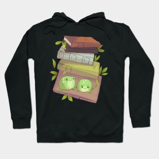 Books and frogs illustration Hoodie